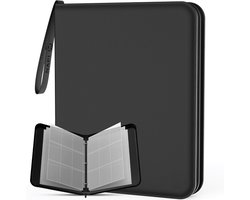 NAPI Verzamelmap voor 900 Kaarten - Binder Map voor Kaarten - 9 Pocket - Kunstleer - Premium Card Binder met Ritssluiting - 50 Pagina's - A4 Formaat - Zwart