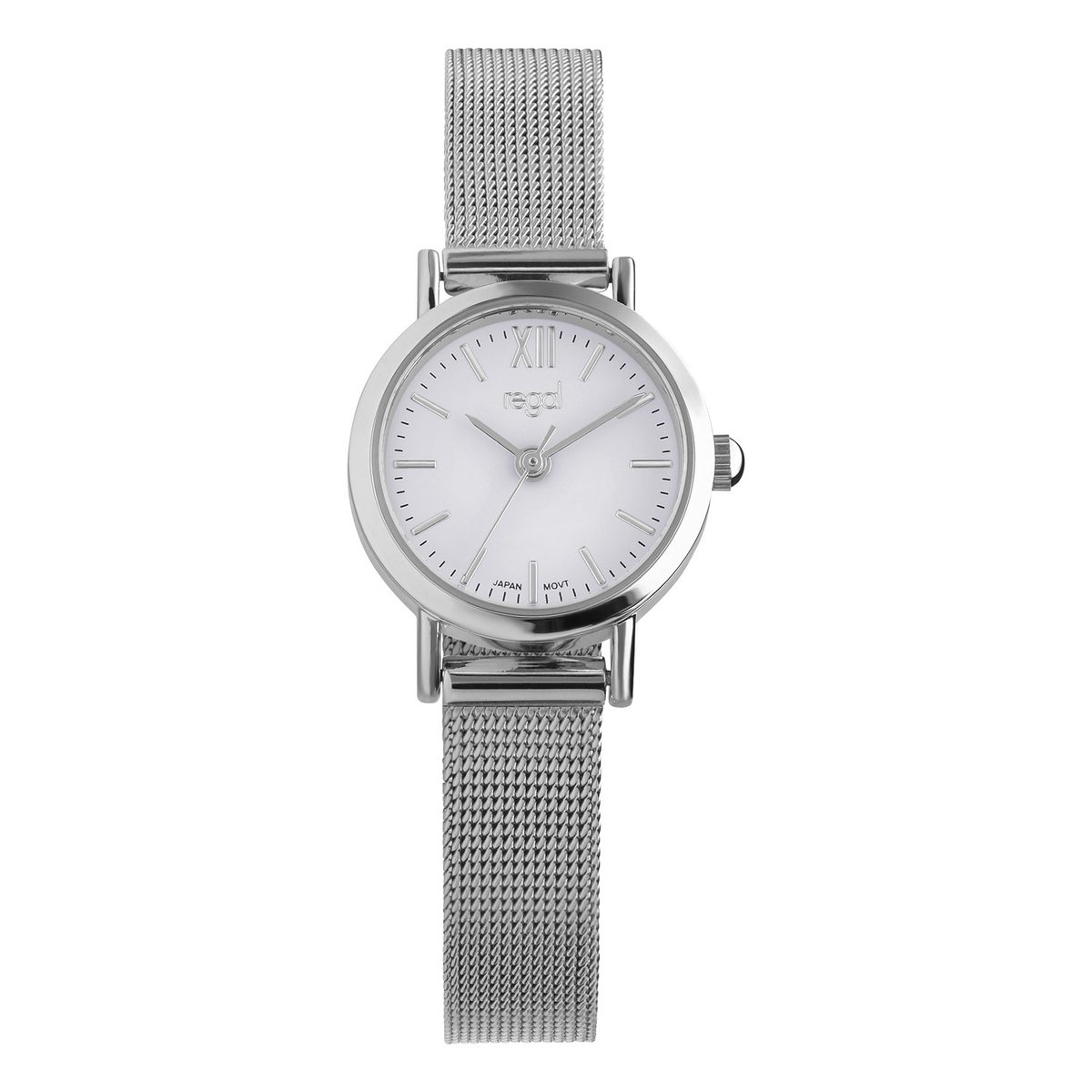Lucardi Dames Regal horloge met zilverkleurige meshband - Horloge - Alloy - Zilverkleurig - 22 mm