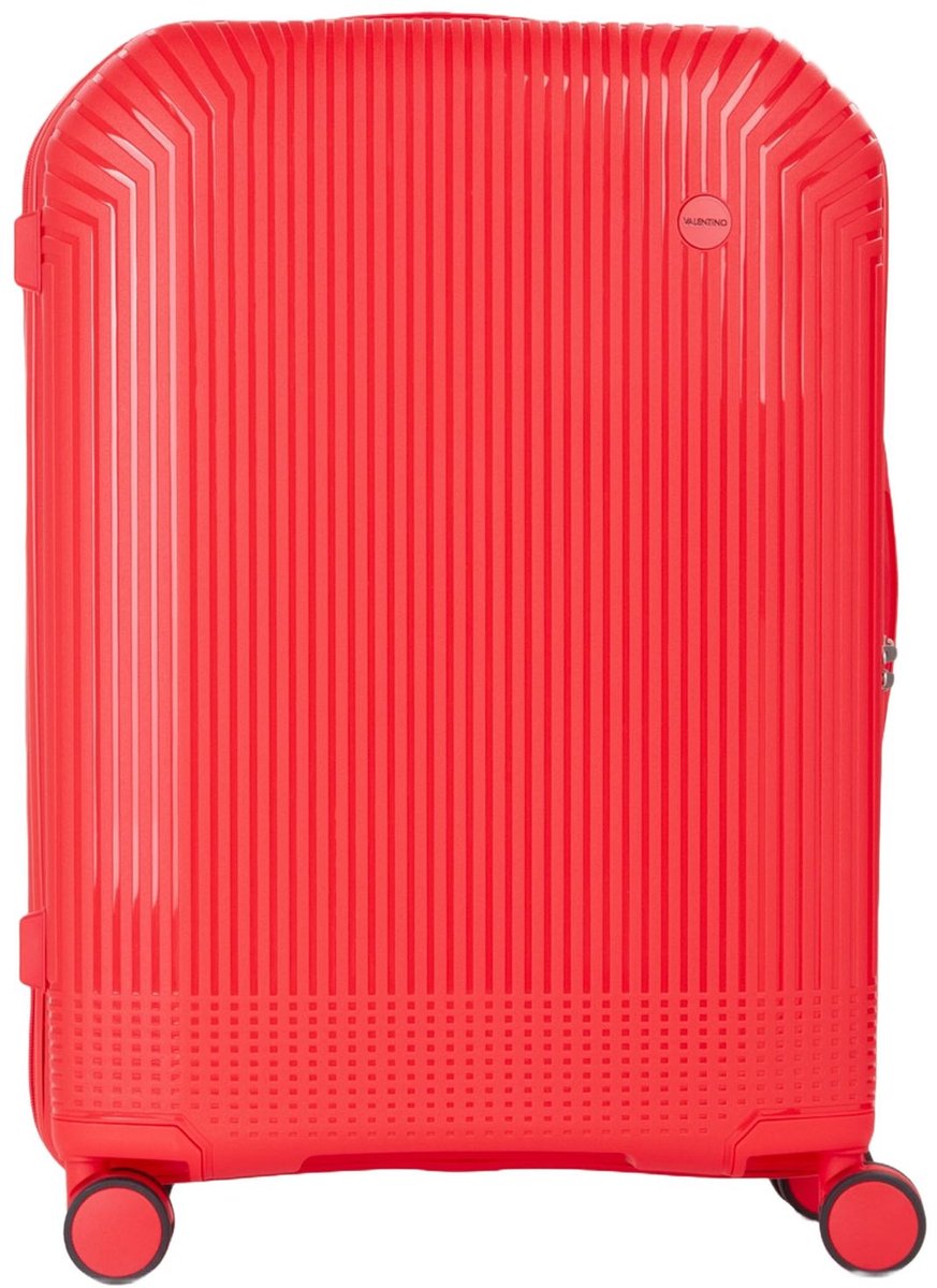 VALENTINO trolley Wood Carry On Suitcase Corallo koraalrood 67cm