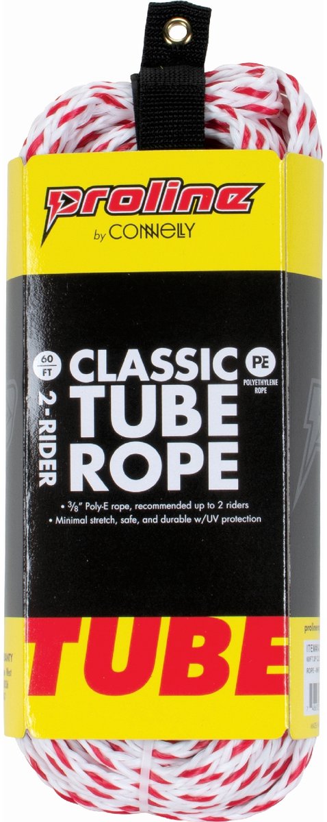 60FT 2P Classic Tube Rope - White/Red