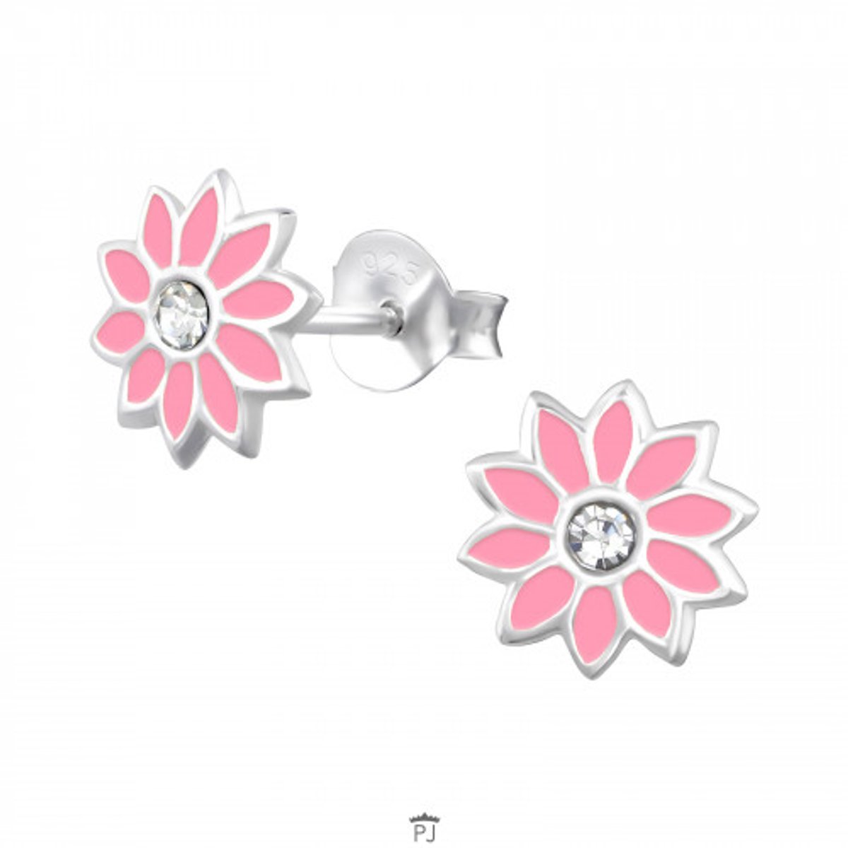 Oorbellen - Kinderoorbellen - 925 Sterling Zilver - Zilver - Bloem