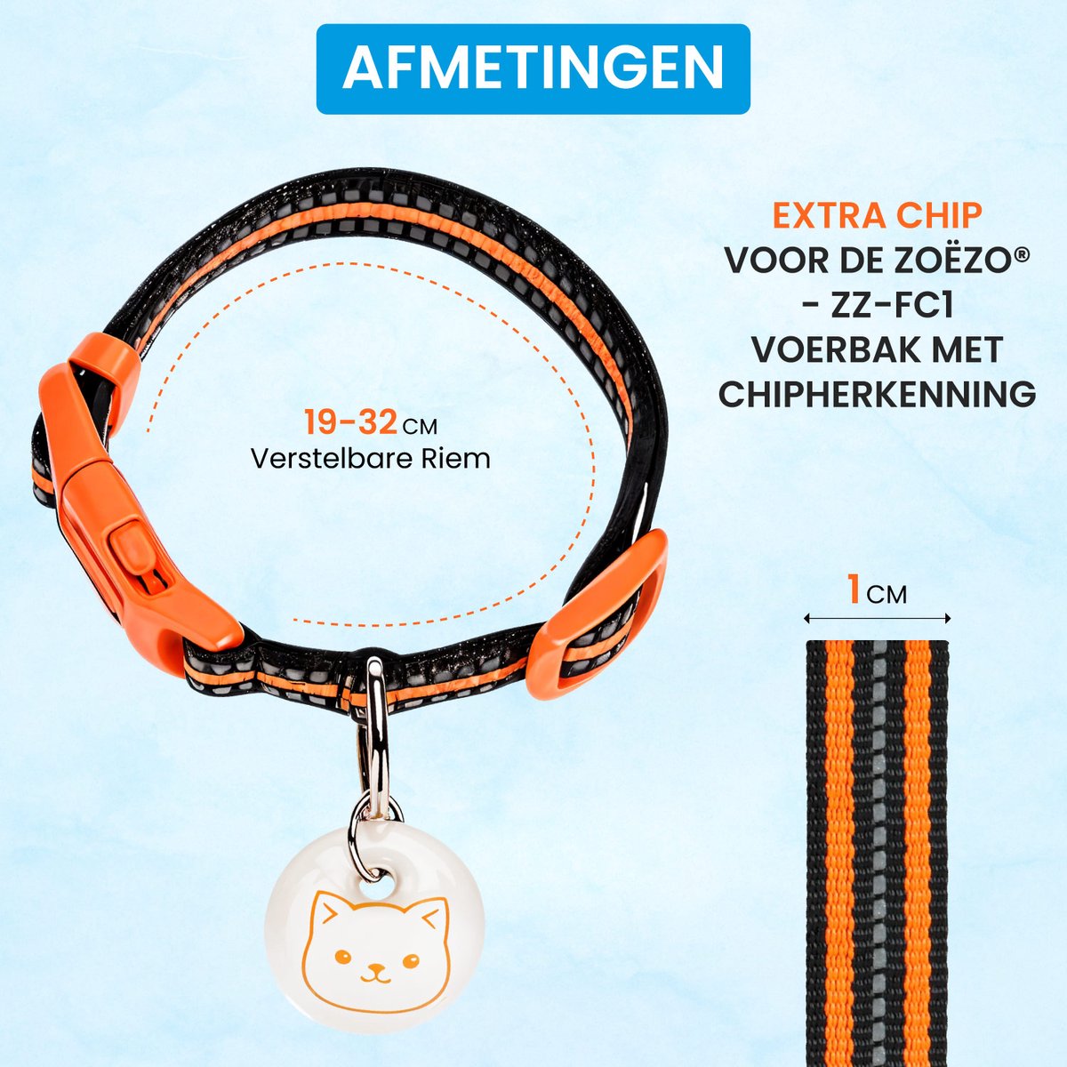 Afbeelding 2 van ZoeZo Design - Chip voor Voerdispenser - Automatische Voerbak Kat - Met Halsband - RFID - Halsband
