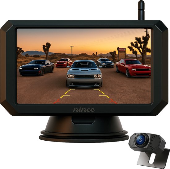 Nince achteruitrijcamera – 5 inch – IR nachtzicht – waterdicht