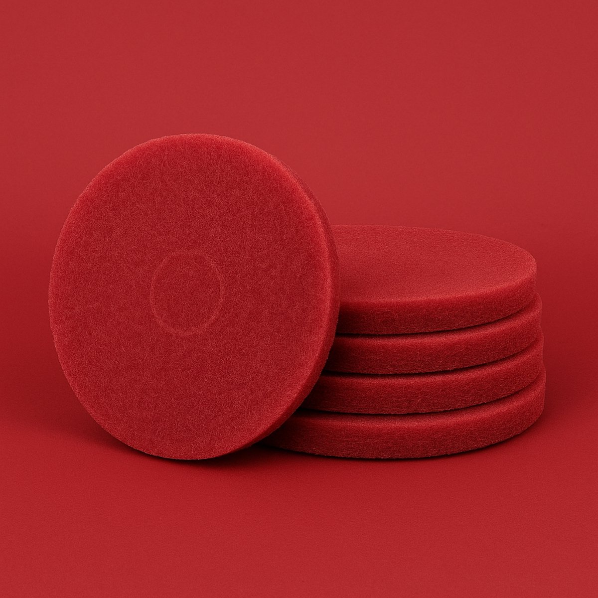 Schrobpads 15” (380 mm) rood – set van 5 stuks – Boen- & reinigingspads voor vloerschrobbers