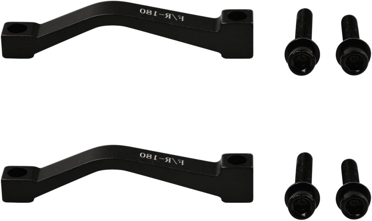 Allecto Plus - 2-pack Post-Mount 180mm Schijfremadapter met Schroeven voor MTB Fiets - Fiets Schijfremmen Accessoires