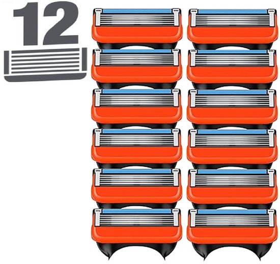 Geschikt voor Gilette fusion scheermesjes - geschikt voor Gilette fusion 5 - 12 scheermesjes - voor mannen