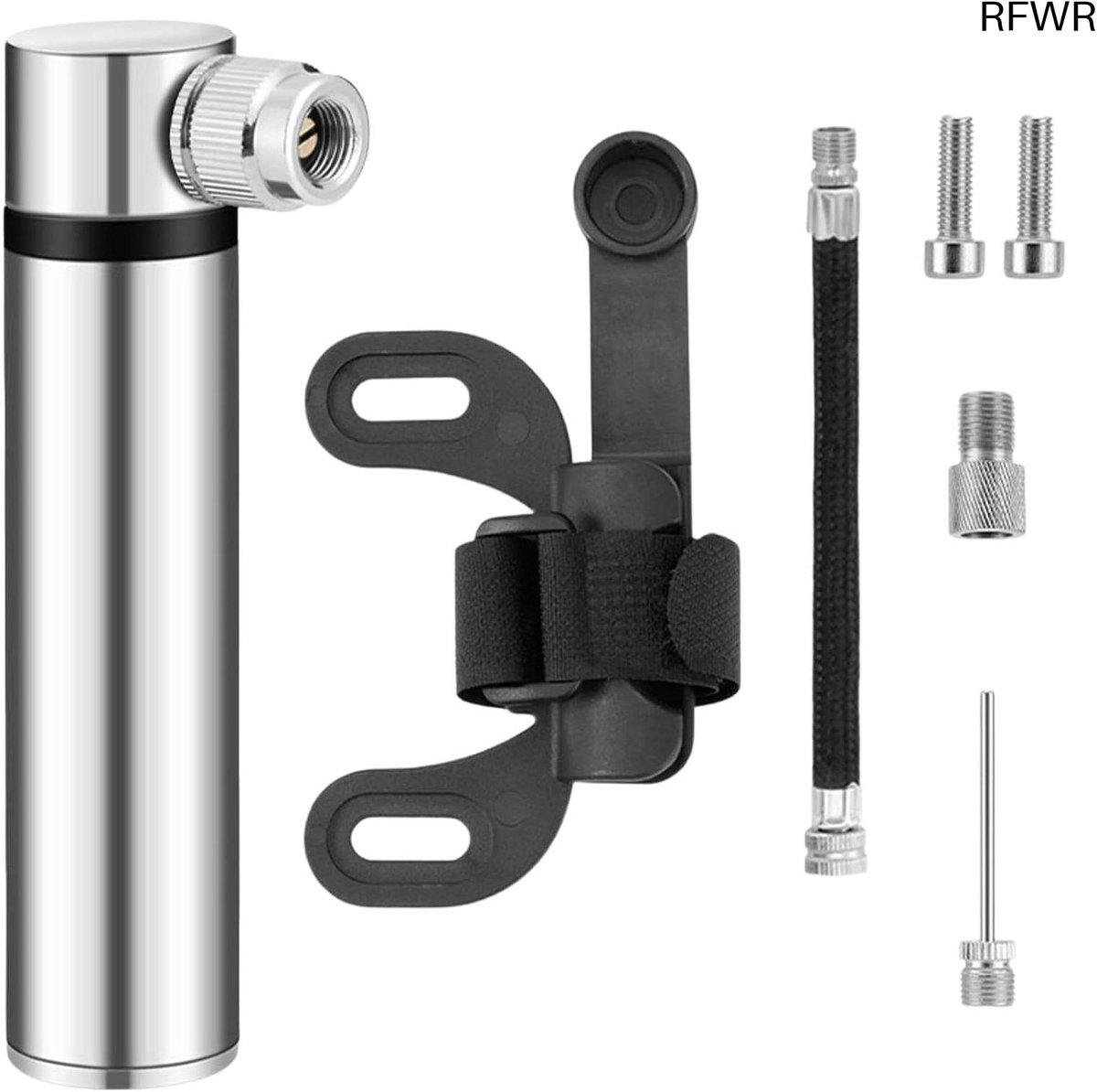 RFWR® Draagbare Mini Fietspomp - 120 PSI Hoge Druk, Lichtgewicht Aluminium, Inclusief Framehouder