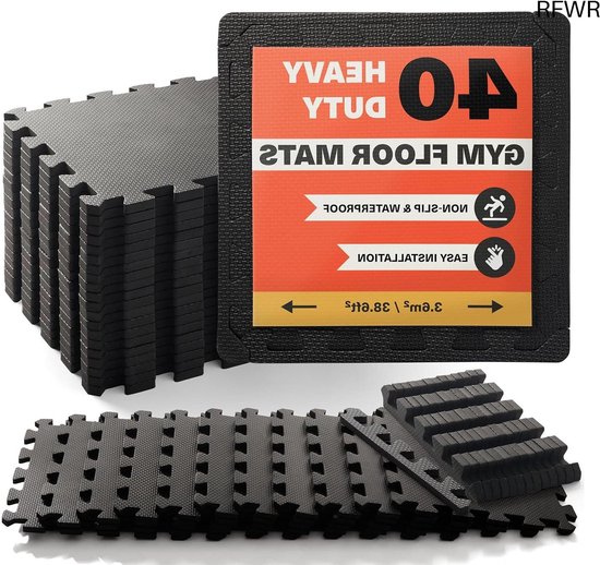 Puzzelmatten 4 cm dik - Zwart/Rood | Fightshop.nl