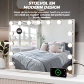 CALINAIR Miroir Hollywood avec éclairage LED - 58 x 46 x 12 cm - miroir de maquillage - Dimmable - 3 réglages d'éclairage - miroir de maquillage
