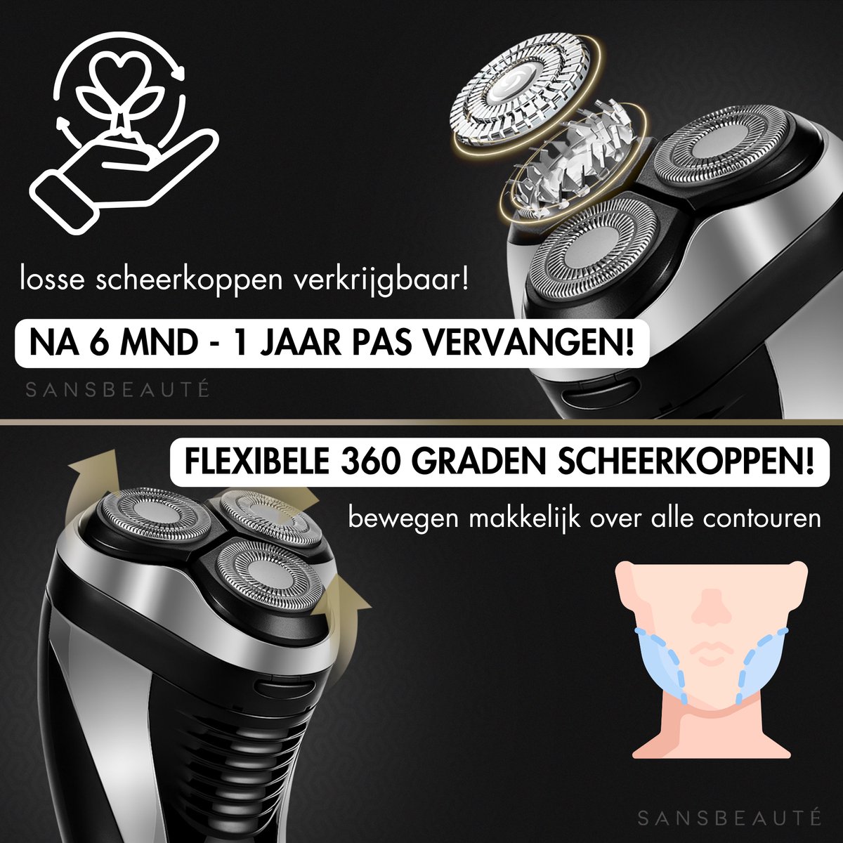 2-in-1 Scheerapparaat Mannen met Trimmer S1111 + 2 Extra - afbeelding 2