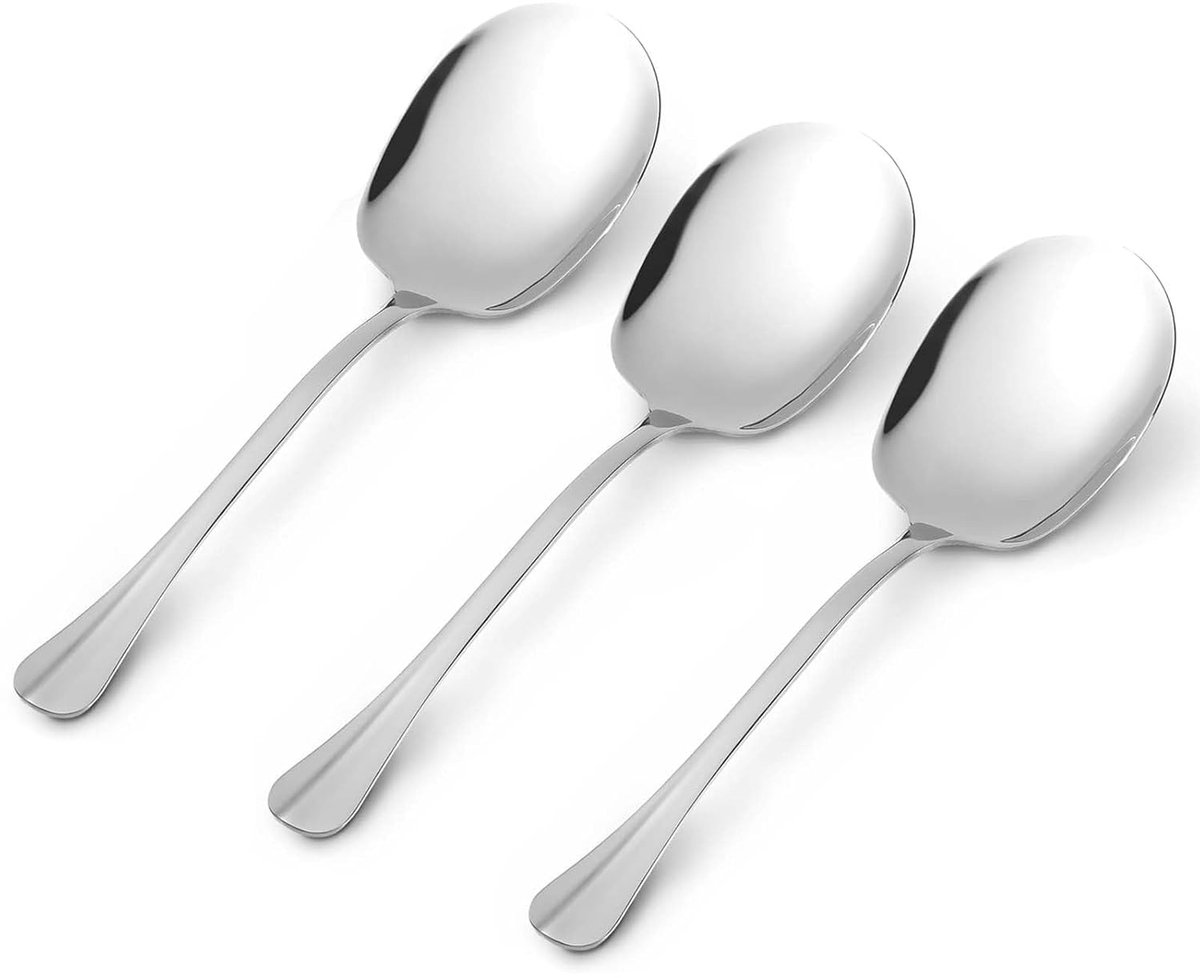 Roestvrijstalen serveerlepel - duurzaam - set van 3 - 25 cm