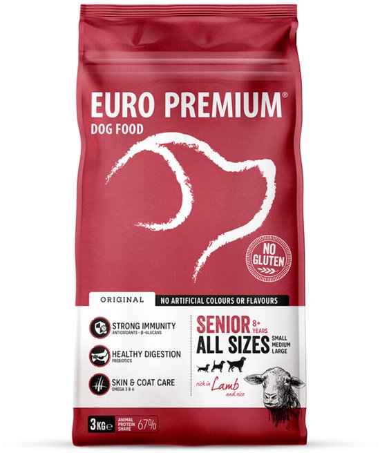 Euro-Premium Senior Lam - Rijst - 4 x 3 kg - Voordeelverpakking