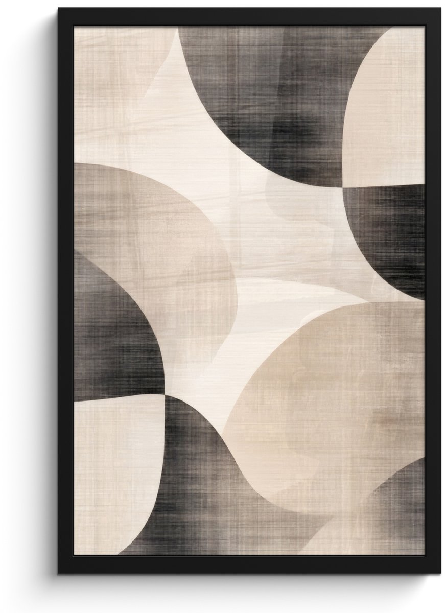 FrameYourWall Poster in lijst - Fotolijst 40x60 cm - Posters - Grillige vormen - Subtiele overgangen - Dynamisch - Posterlijst zwart - Decoratie - Wanddecoratie woonkamer - Muurdecoratie slaapkamer vormen - Dynamisch
