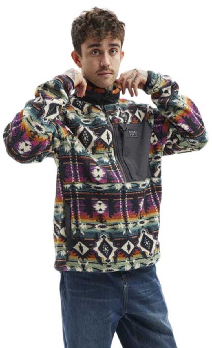 Hydroponic Rumble Fleece Met Halve Rits Veelkleurig Man Multicolor