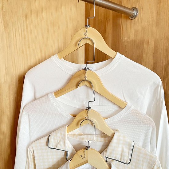 DEANKEJI Pack of 40 clothes hanger hooks, space-saving stainless steel coat hangers, coat hanger connecting hooks for clothes hanger connection to organize the space in the wardrobe van DEANKEJI — afbeelding 2