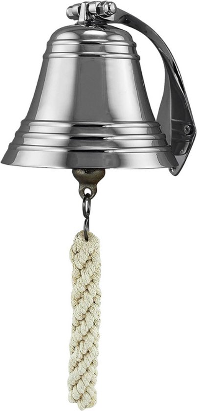 Scheepsbel Van Vernikkeld Messing - Inclusief Houder En Band - 12,5 Cm ...