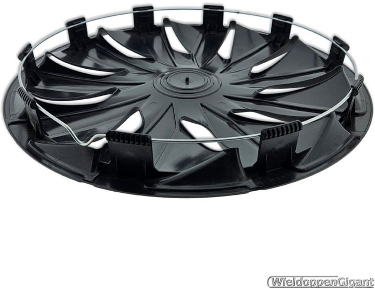 Sparco Wieldoppen Sicilia - 14-inch - Zwart/Rood/Carbon - Set van 4 stuks