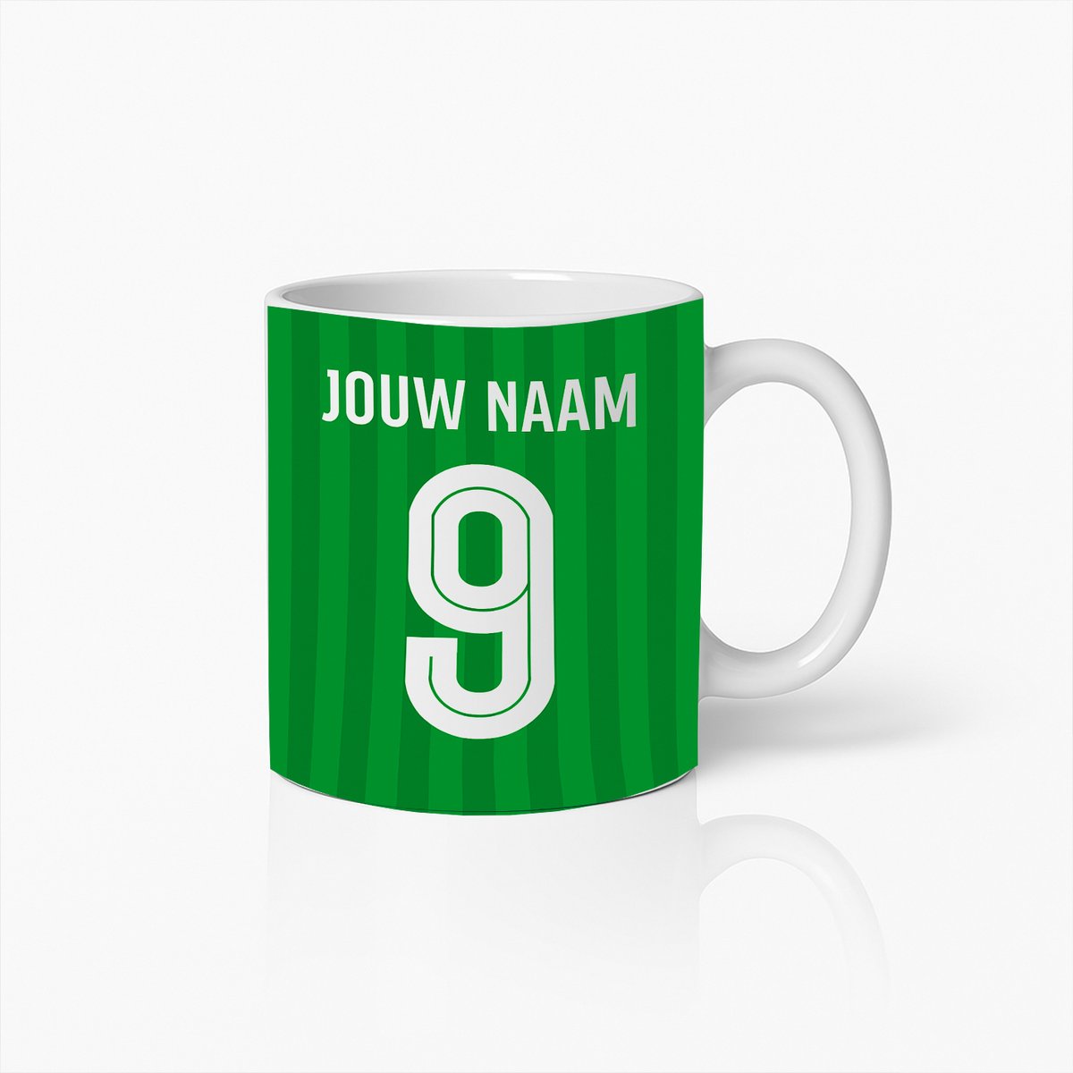 Gepersonaliseerde Voetbalshirt Mok – Eigen Naam & Rugnummer Cadeau voor Voetbalfans
