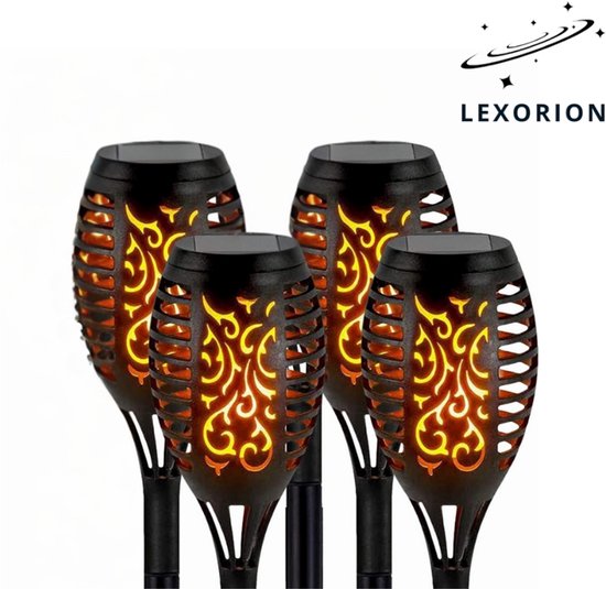 Lexorion Flamma solar tuinfakkels set van 4