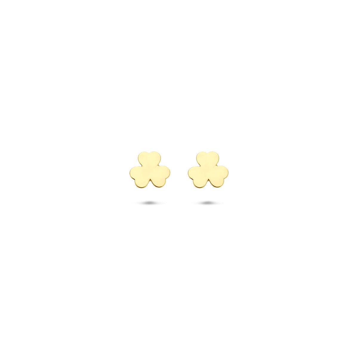 14K geelgouden oorknoppen klavertje 5 mm - 4034893