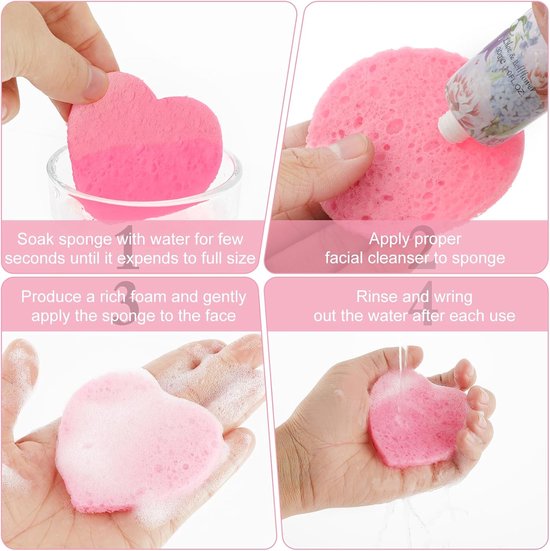 50 stuks gezichtssponzen pads gecomprimeerde gezichtssponzen dagelijkse reiniging, natuurlijke houtpulp katoen gezichtswassponsjes exfoliërende gezichtsspons, cosmetische sponzen voor make-up van Merkloos	 — afbeelding 5