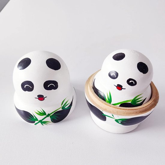 10 Lagen Russische Matroesjka-Poppen, Houten Nestpoppen voor Dieren, voor Feest, Festival, Woonkamer, Slaapkamerdecoratie（Panda） van Merkloos	 — afbeelding 5