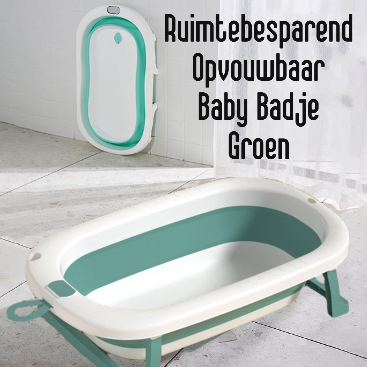 Allernieuwste Opvouwbaar Babybad met Standaard Groen