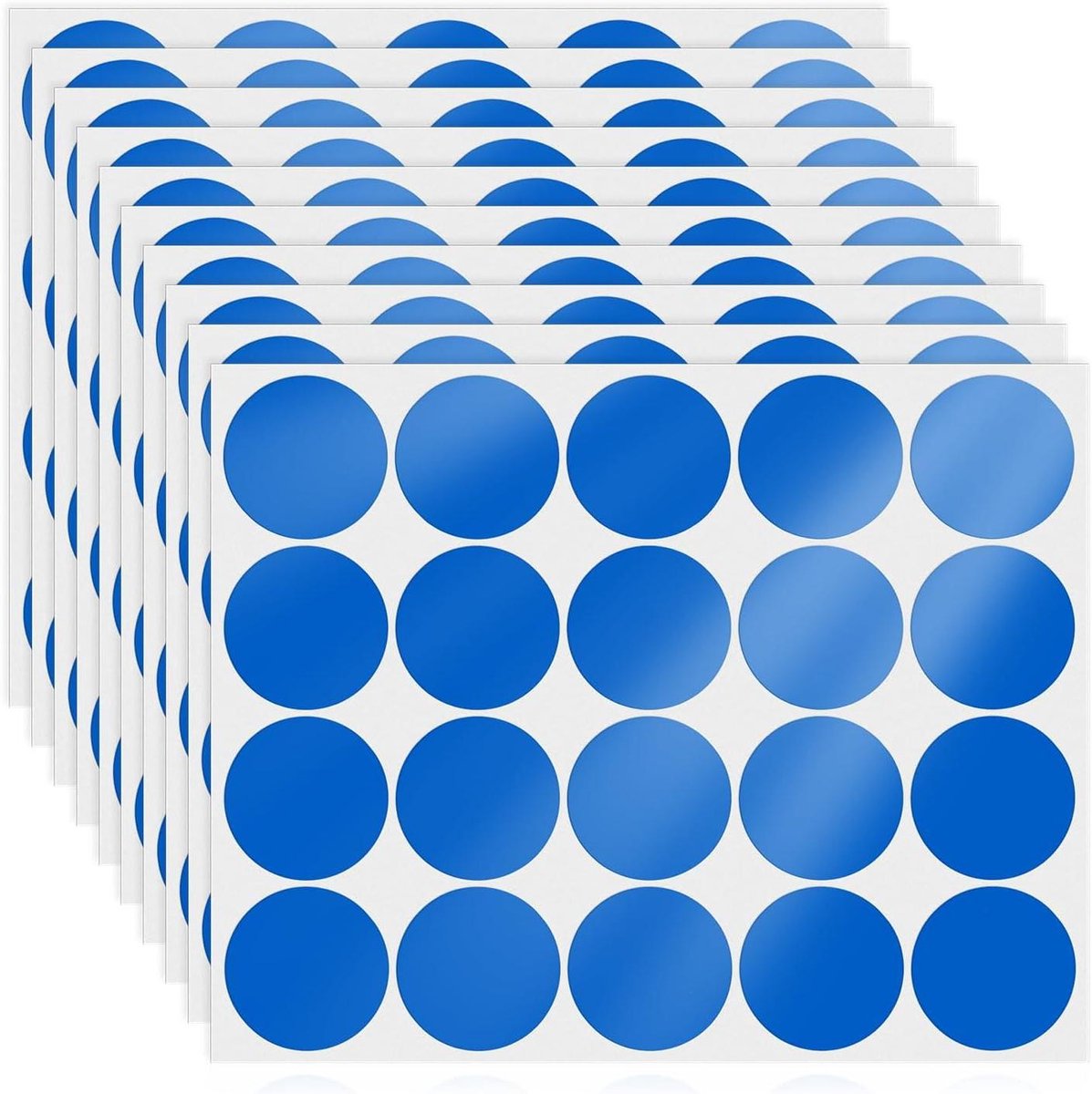 Allecto Plus - Blauwe ronde plakstippenstickers van 50 mm - 200 stuks voor kantoor - Waterdicht en afneembaar