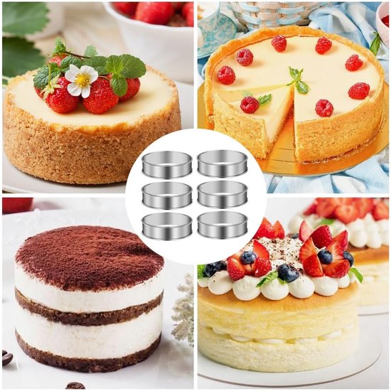 6 Stuks Ronde Muffinringen - 8.5cm Crumpet Rings - Ronde Bakringen Roestvrij Staal - Bakringen Gemakkelijk te Ontvormen - Taartringen Non-Stick - Zilver Bakringen voor Pannenkoeken en Eieren van Merkloos	 — afbeelding 4