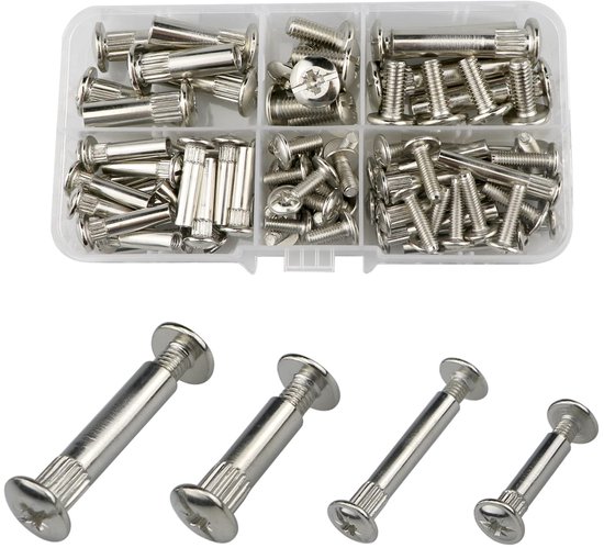 Foto: Connection bolts m5 m8 screw set 40 sets of furniture connector fixing bolts with sleeve voor fixing furniture door handle frame wood metal cabinet bookshelf 20 25 29 35mm 