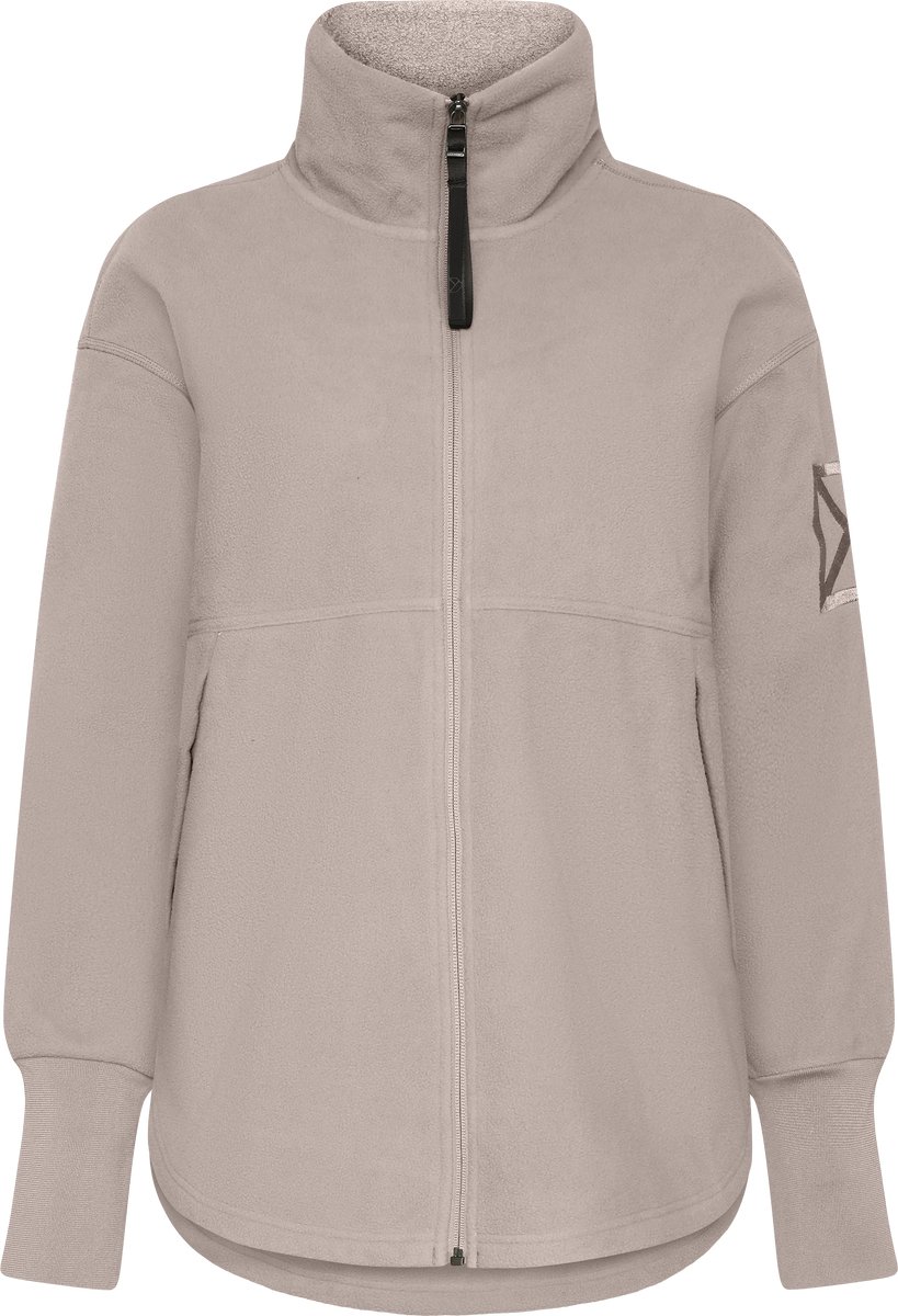 Didriksons Ronja Jumper Dames Lange rits fleece Ash Bruin