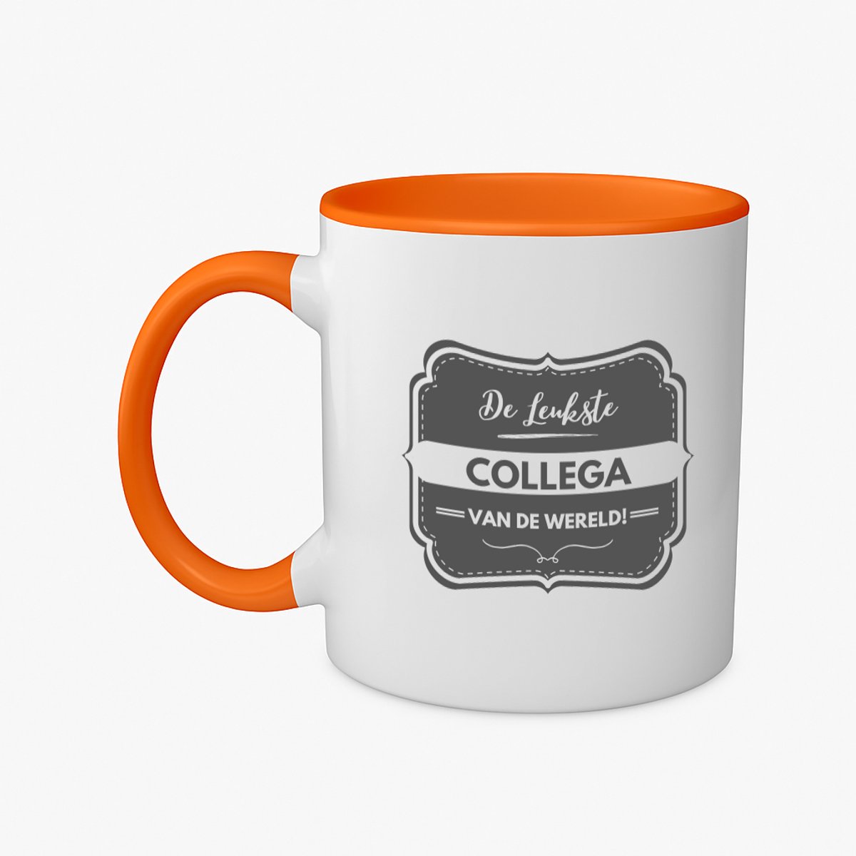 Hacebo® - De leukste collega koffiebeker oranje - Collega - beste collega - thee mok - koffie beker - werk - afscheidscadeau - verjaardagscadeau - kado - koffiemok - 350 ML inhoud