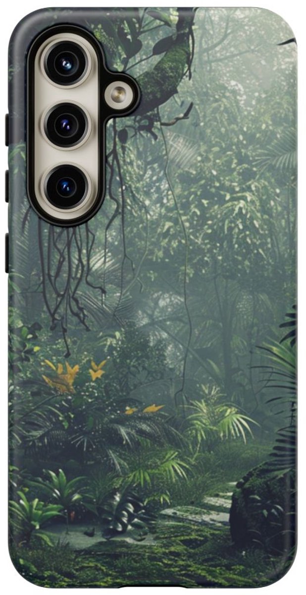 Dichte Weelderige Jungle – Telefoonhoesje Geschikt voor Samsung Galaxy S24