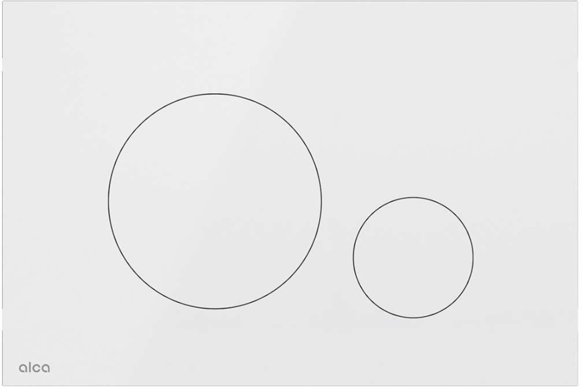 Alcadrain Flat - Bedieningsplaat, glanzend wit TURN-WHITE