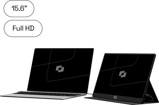Draagbare 15,6” Full HD monitor met IPS scherm, lichtgewicht laptop scherm uitbreider voor thuiswerken en onderweg