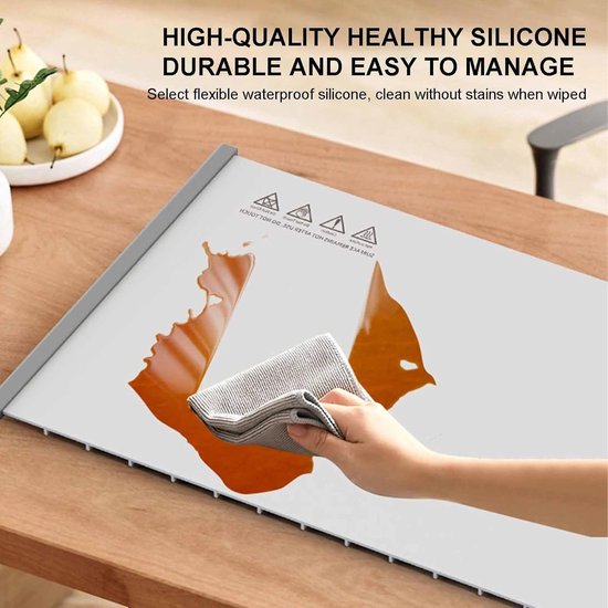 Warmhoudplaat- Voedselverwarmer - Voedselverwarmingskussen -Voedselverwarmer - 250W elektrische oprolbare verwarmingsplaat met 8 temperatuurinstellingen en 6 uur timer, voor thuiskeukenbuffetservice, waterdicht siliconen materiaal - zwart — afbeelding 3