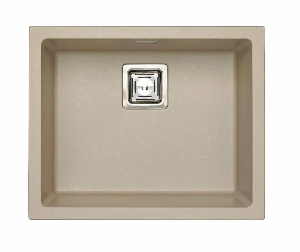Alveus Quadrix granital - Granieten spoelbak 56x46 cm, met draaiknopbediening, pebble 1108035