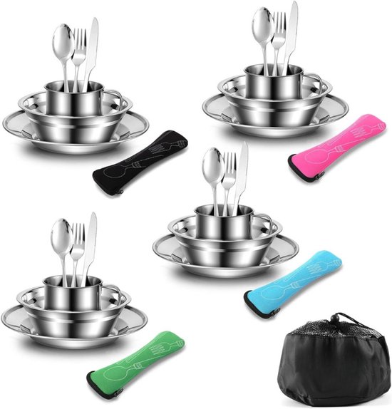 EHIOG Campingservies, 13-delig, campingkookgerei, campingpan