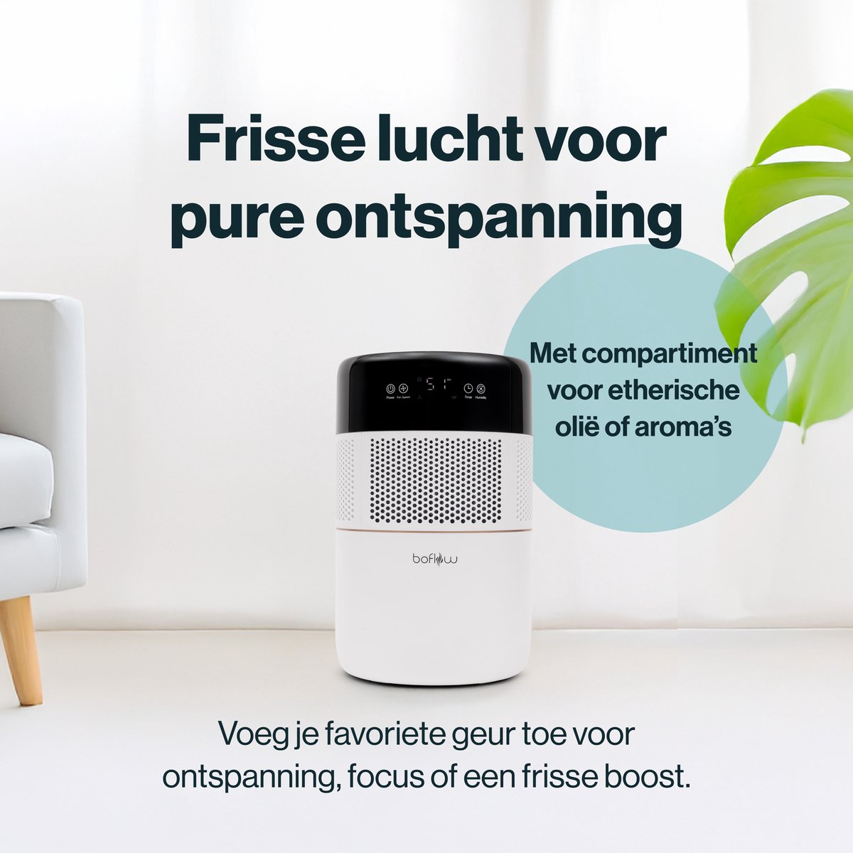 BoFlow® EvoMist40 Luchtbevochtiger - Top Filling - 3-in-1: Luchtbevochtiger met Filter, UV-lamp en Aromatherapie thumbnail 2