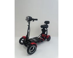 COMFYGO MS3000 Elektrische scootmobiel, 4 wielen, maximale snelheid 18 km/u, 10,4 Ah Lithium-ion accu, Actieradius tot 25 km, Rood, Standaard stoel + Kinderzitje