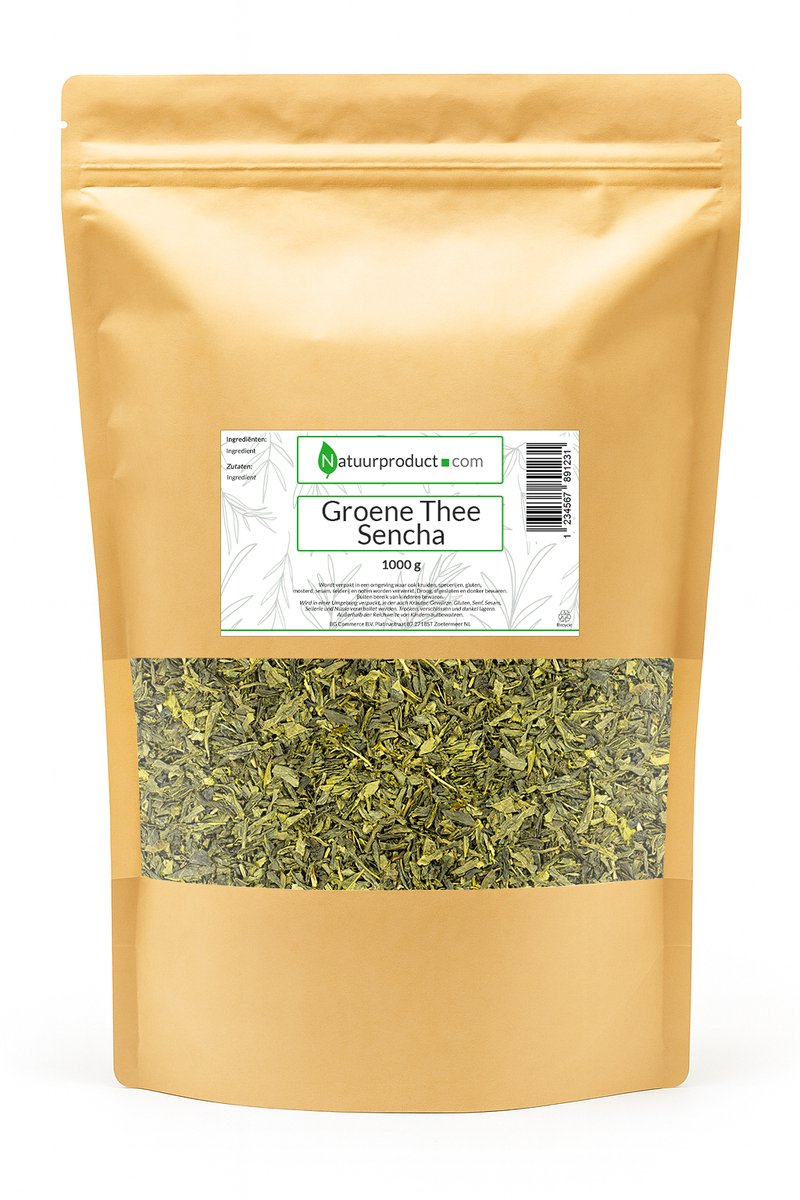Natuurproduct Groene Thee Sencha - 1 kilogram - Losse Thee Japanse stijl met Milde Smaak - Ideaal voor Dagelijks Gebruik - Voordeelverpakking