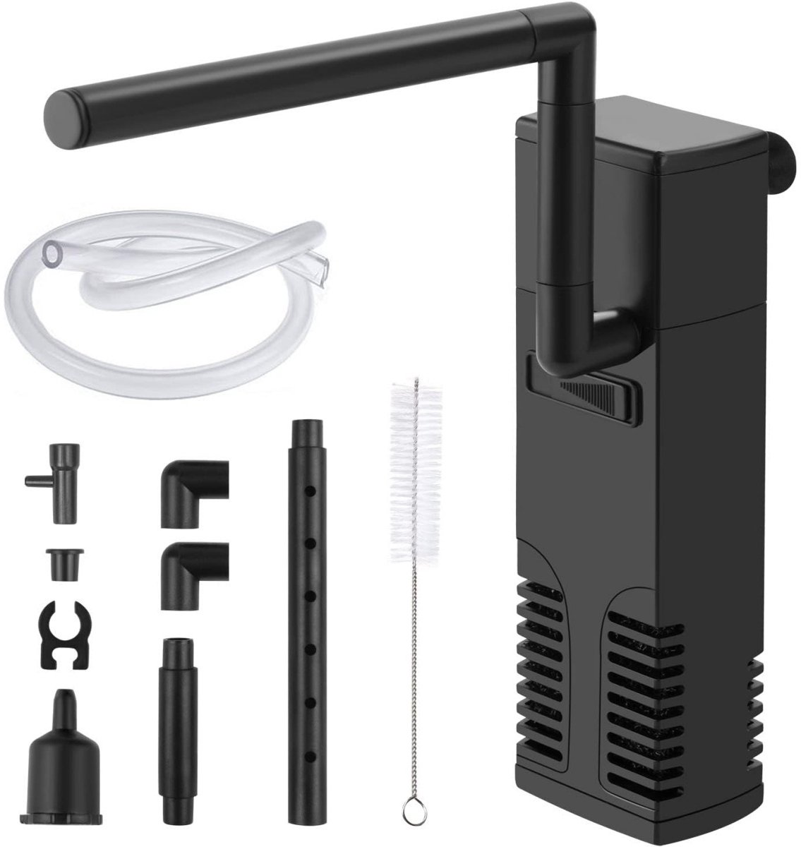 EXCITAT Aquarium pomp - 300L/H Waterpomp - Aquarium filter - 4W - Intern Aquariumfilter - Met Kleine Borstel - voor 60L Aquarium