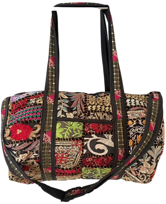Sac week-end / Sac de voyage Khambali Mix color noir aussi 49x33 cm
