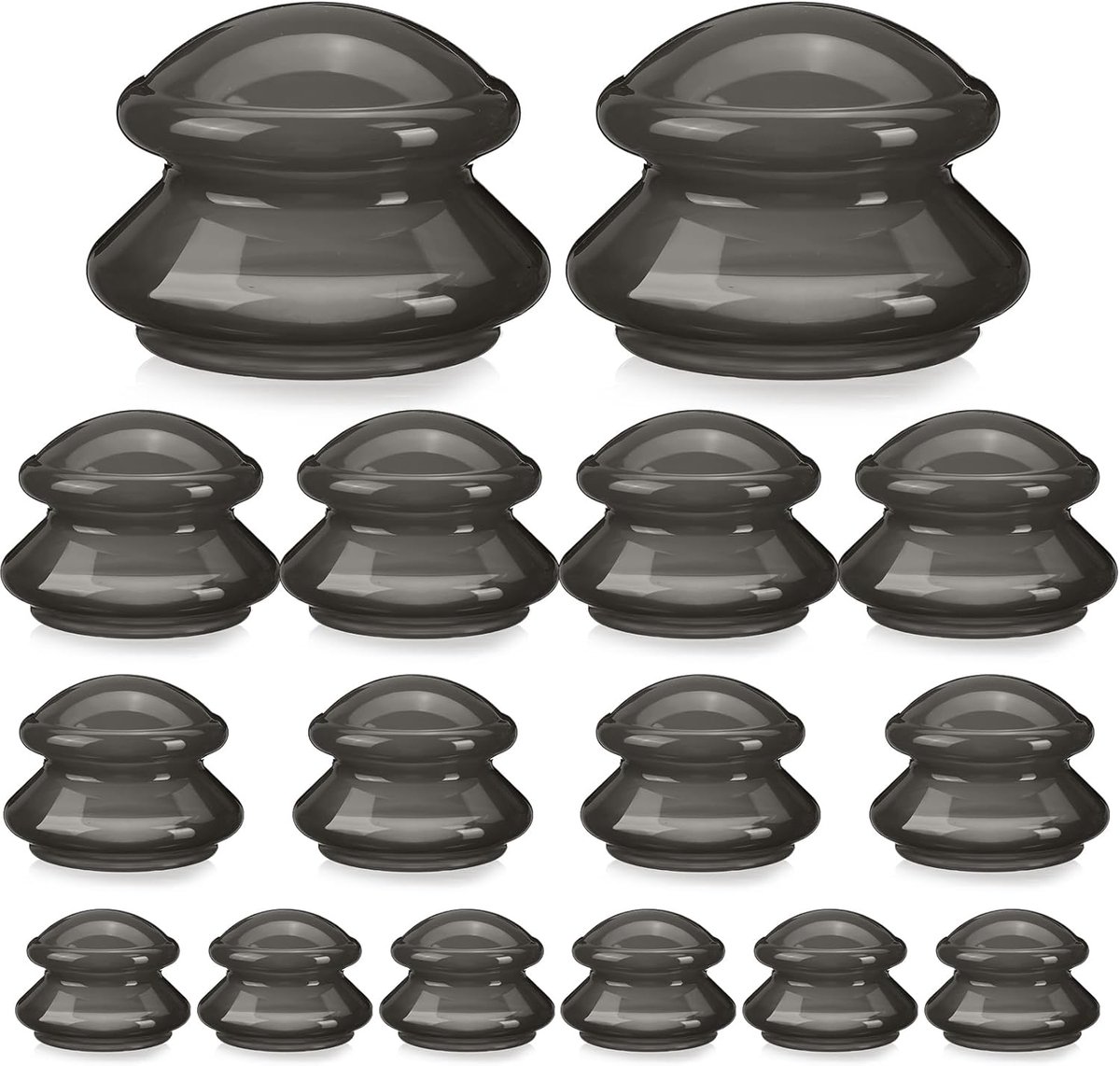 Cupping Therapie Set - 16 Stuks in 4 Maten voor Professionele Massage en Ontspanning