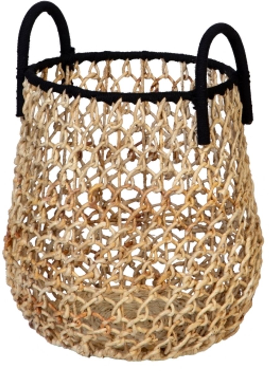 Morrigan - Opbergmand - Carrie L - H 54cm x ⌀ 35cm - Natuurlijk;Zwart Garen