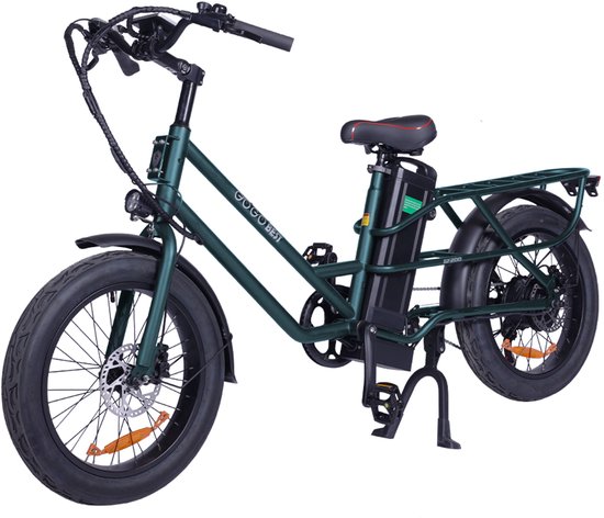 Elektrische Fatbike 250W Motor 48V 15,6Ah 80km Bereik 20″x3,0″ Banden Hydraulische Schijfremmen Donkergroen