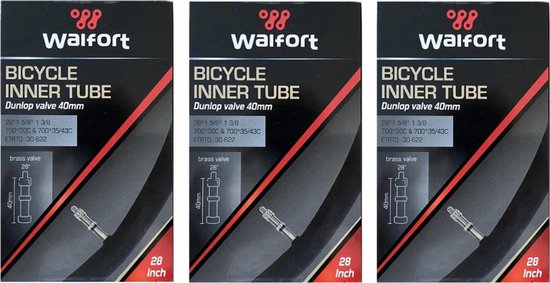 3 x Binnenband 28 inch / 28" voor de Fiets / Dunlop Ventiel / Racefiets / Mountainbike / 40 mm / Band 40 / 30 - 622 Wiel / 28 * 1 5/8 * 1 3/8 / 28 " — afbeelding 4
