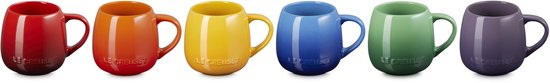 Le Creuset Vancouver Mokken Coupe 320 ml Regenboog Kleuren Set Van 6