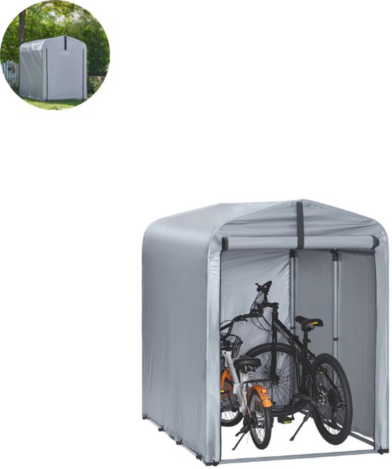 Abri à vélos - Abri à vélos - Stockage - Abri de jardin - Maison - Couvert - Argent - Scooter - Vélo