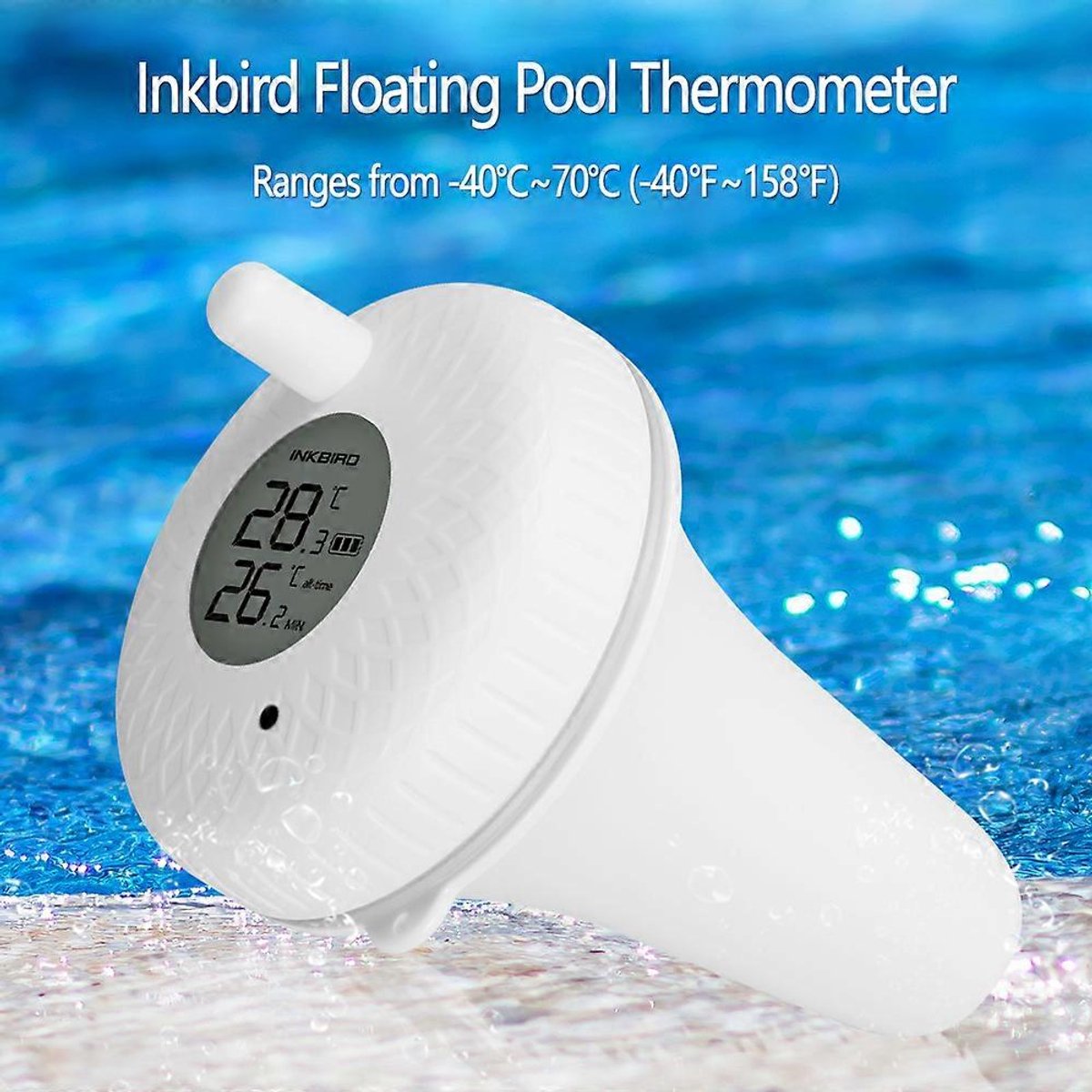 Inkbird IBS-P01 drijvende watertemperatuurthermometers voor buiten- en binnenzwembaden, hottubs, spa's, jacuzzi's en vijvers